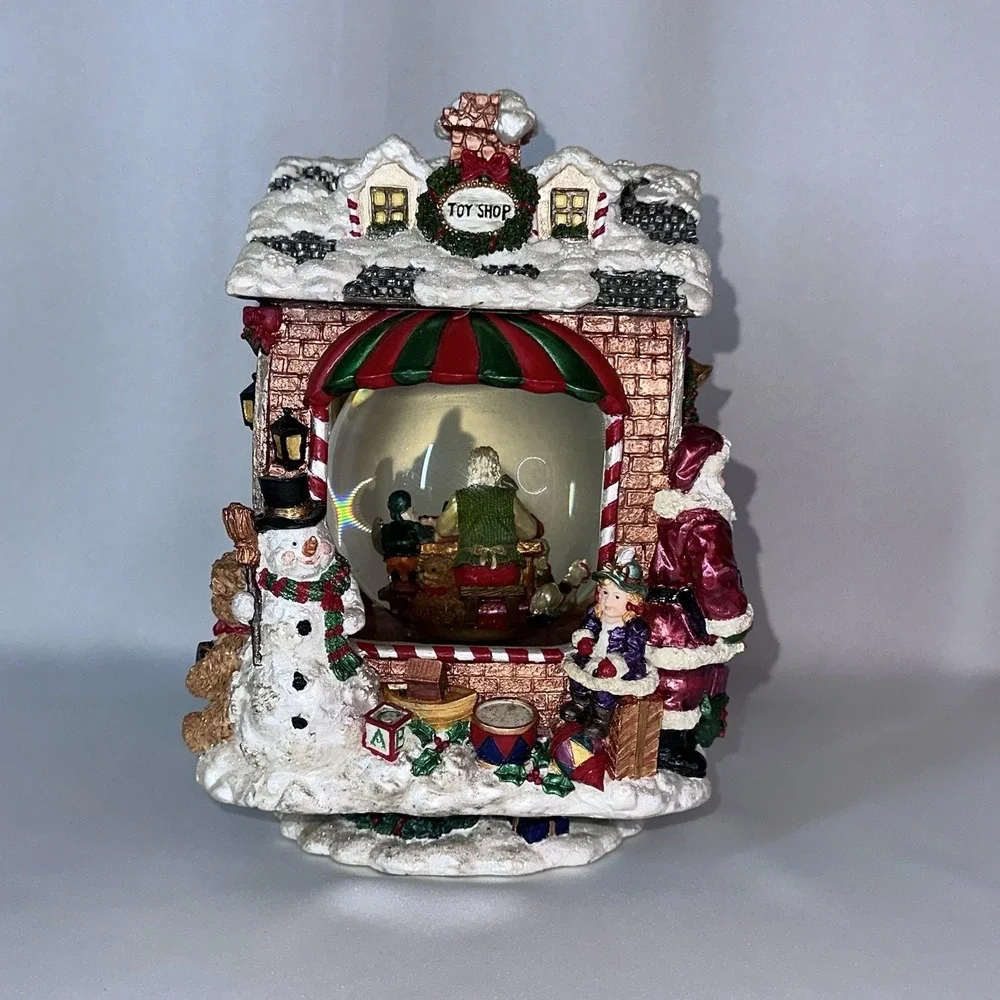 Christopher Radko Musical Rotating Toyland Santa Toy‎ Shop Snow Globe Christmas